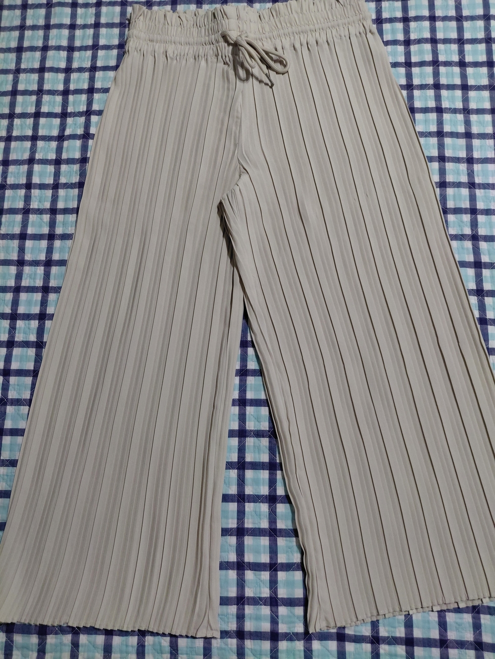 Rachel Zoe Pleated Wide-Leg Drawstring Pants — Light Beige